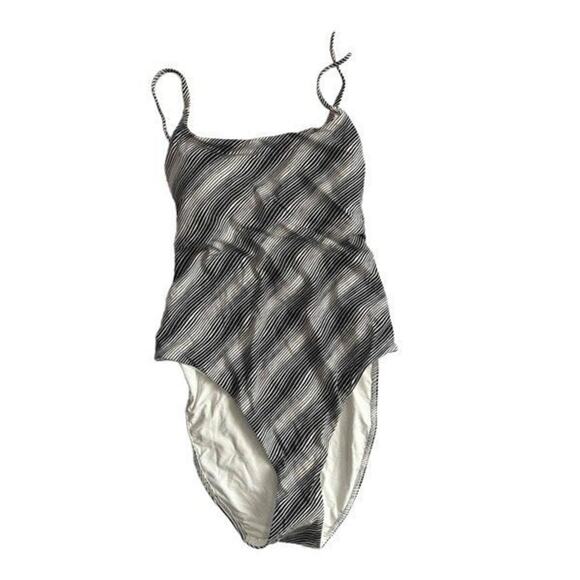 NWT Everlane Swim The String One Piece Bathing Suit in Black White Stripe Size S - Picture 6 of 8